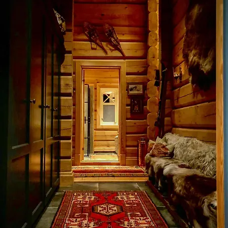 Rustic Log At The Foot Of Hardangervidda *