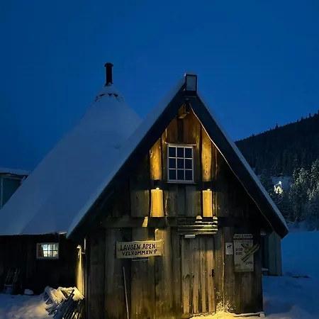 Rustic Log At The Foot Of Hardangervidda
